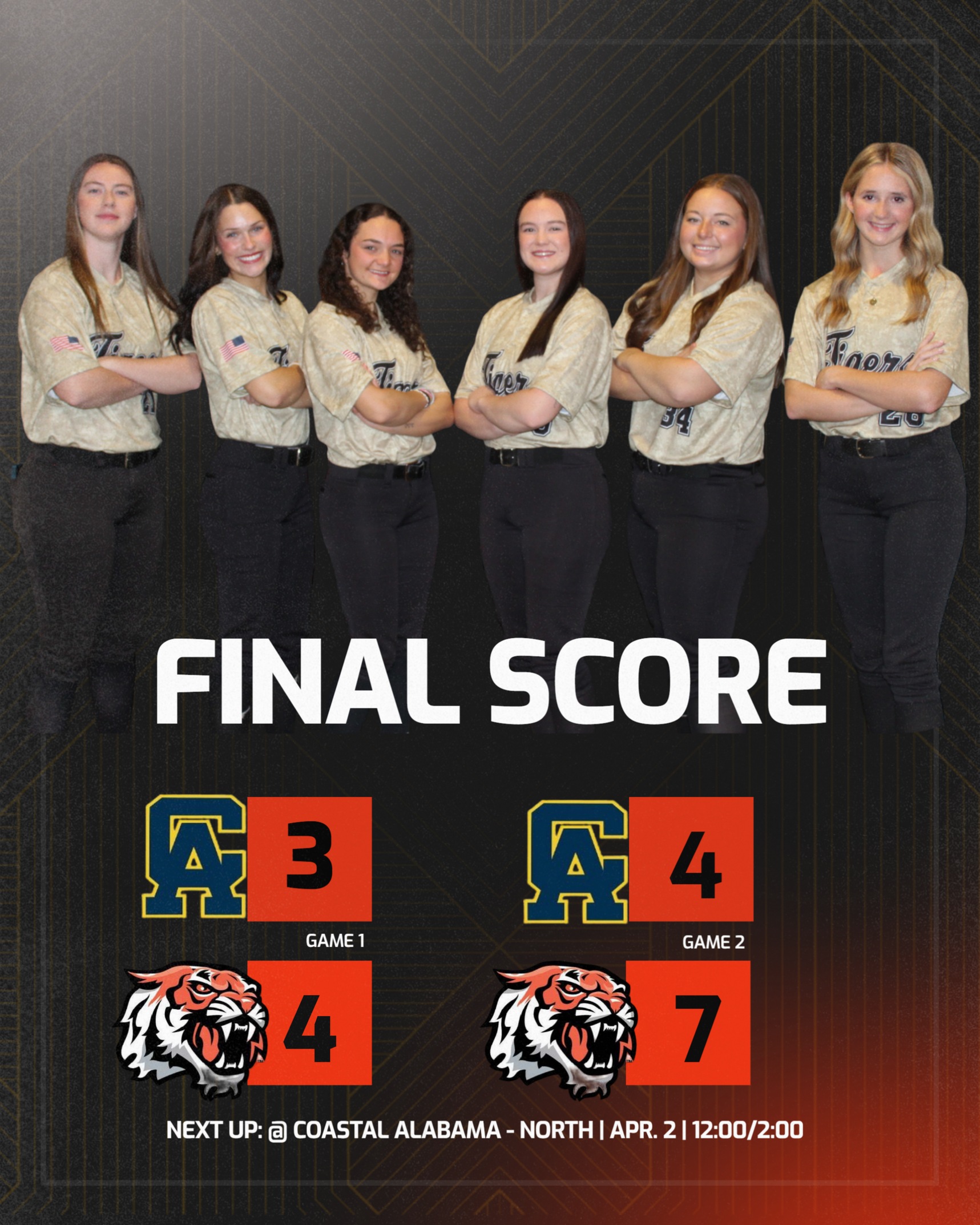 Softball Splits with CACC in ACCC Series