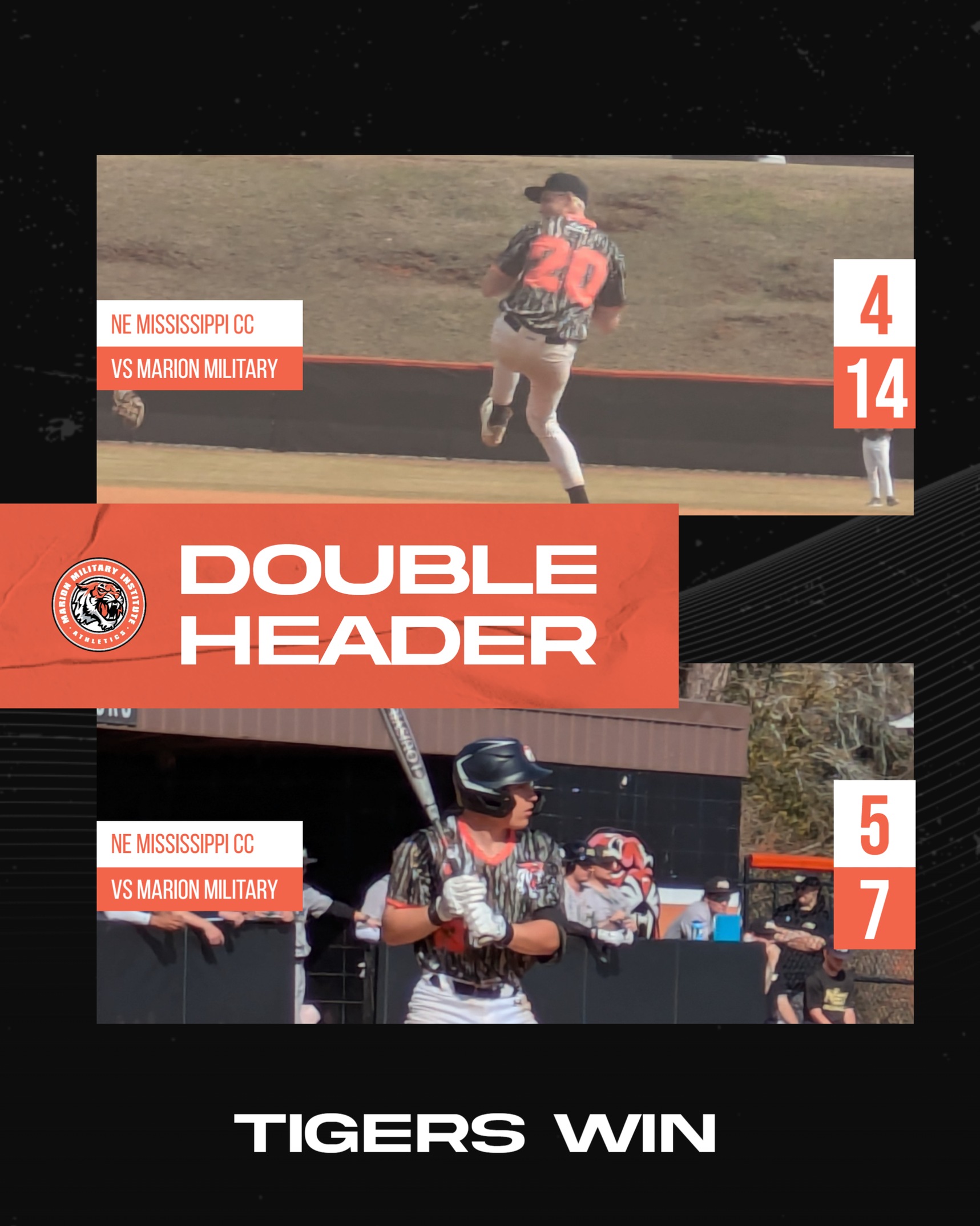 MMI baseball team wins a doubleheader against Northeast Mississippi CC