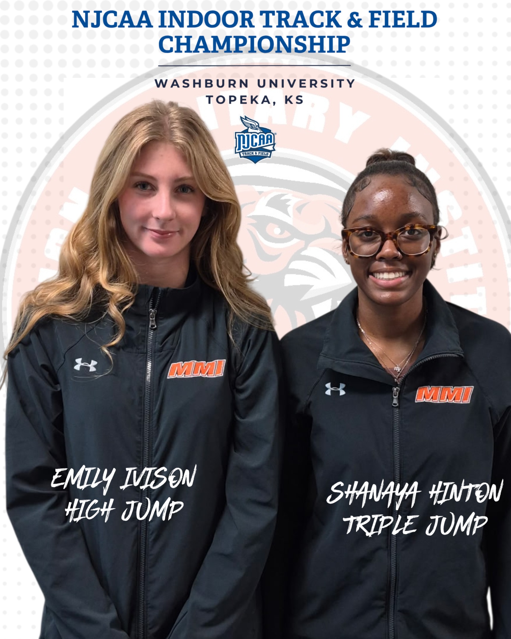Ivison and Hinton at NJCAA Indoor Track & Field Championships