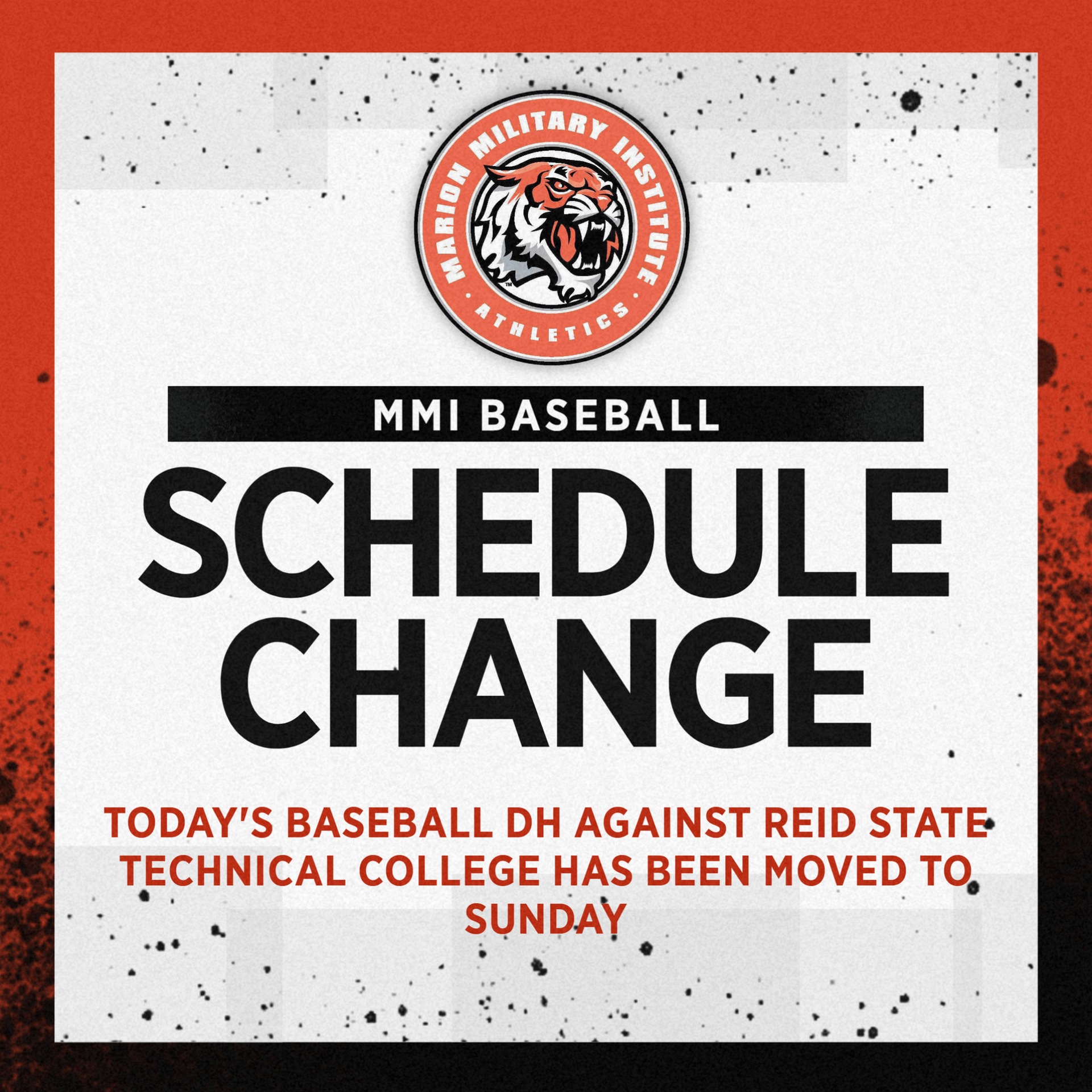 Baseball Series with Reid State Moved to Saturday-Sunday