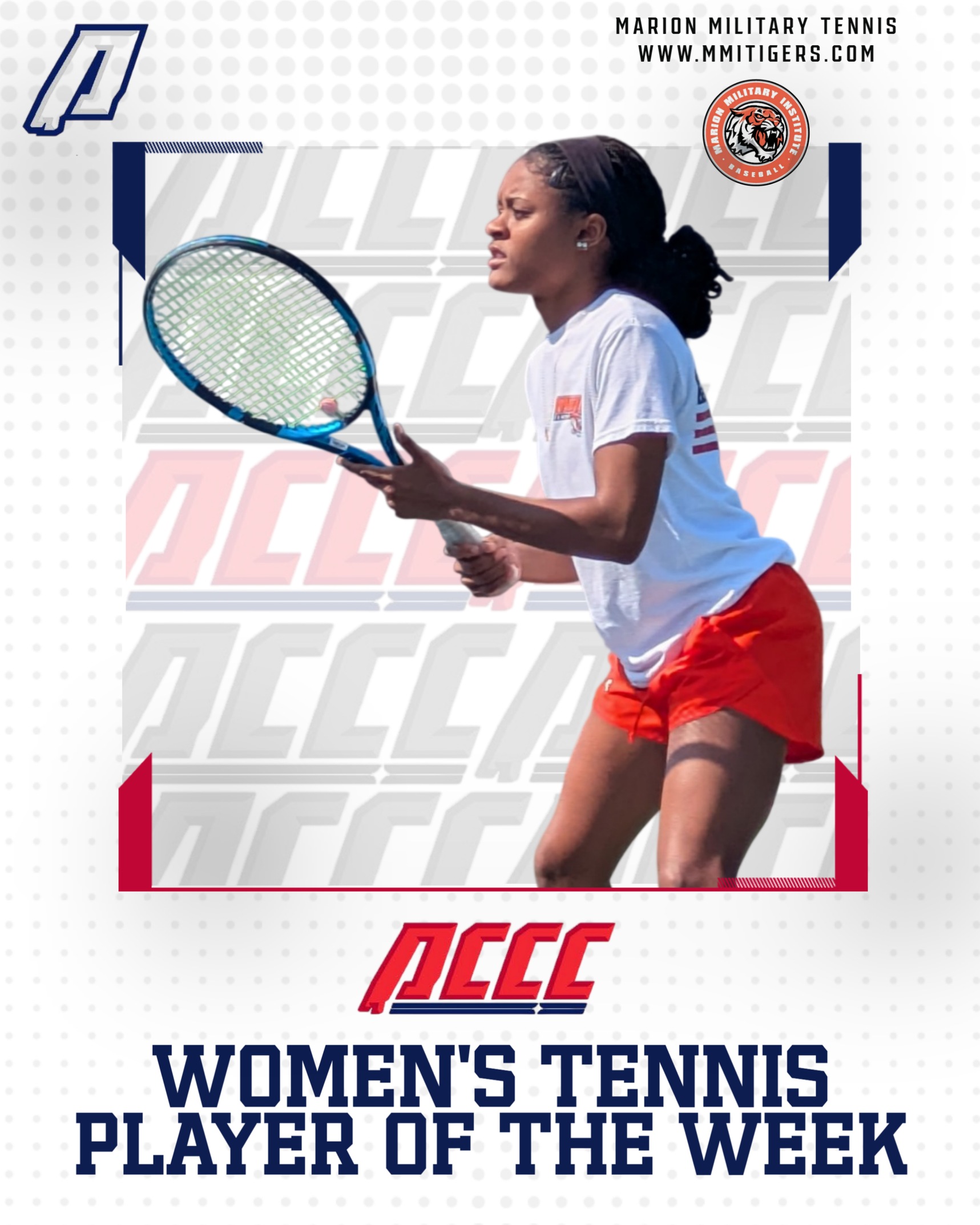 Sales Named ACCC Women's Tennis POTW