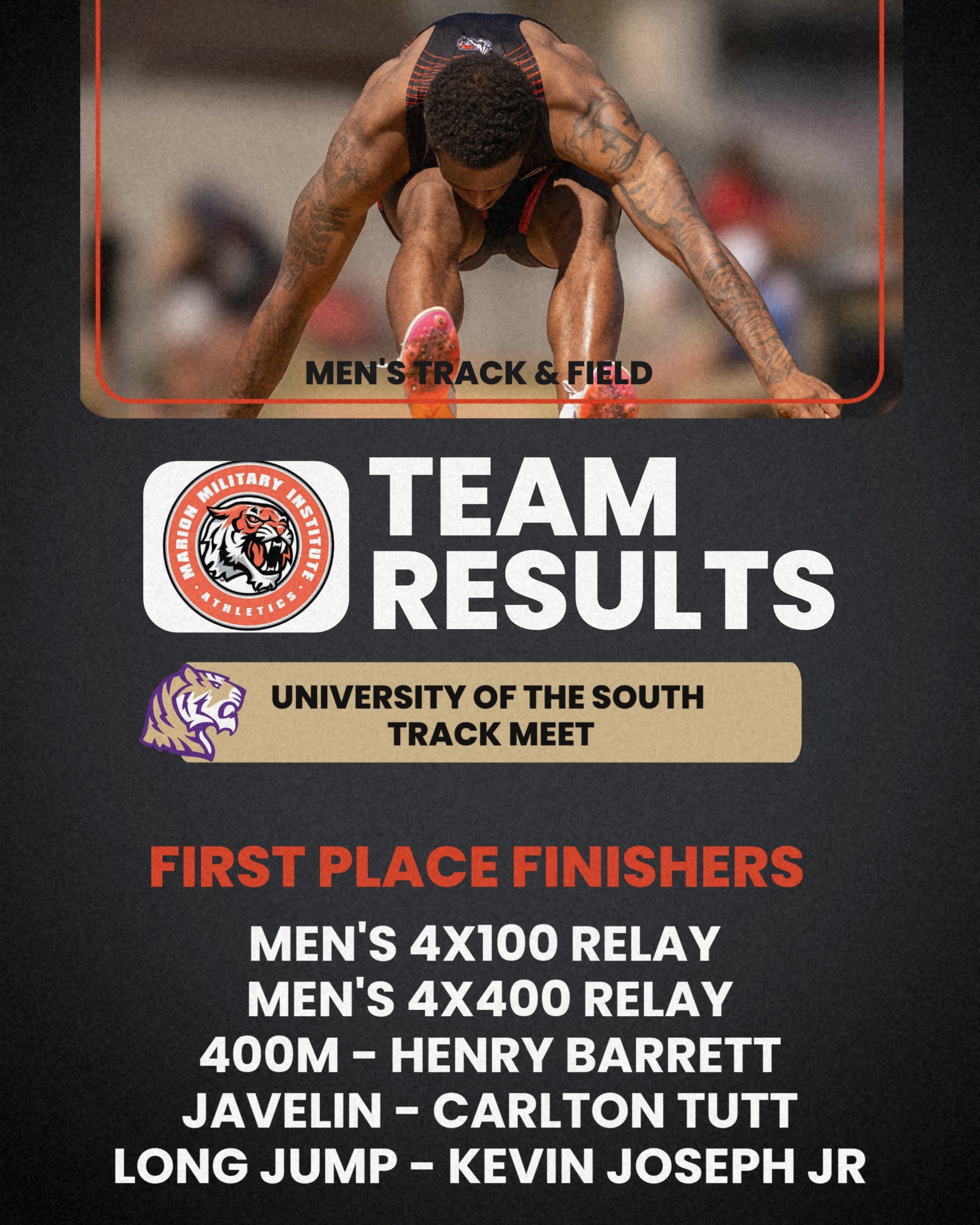 Barrett, Tutt and Joseph Finish 1st; Men's Team places 2nd Overall at Sewanee